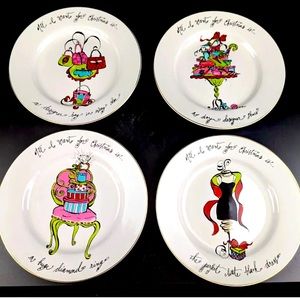 Rosanna Decorative Christmas Salad Plates 8.25”